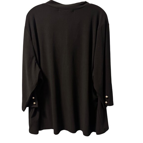 Love Scarlett Womens Top Sz 3X Black Tunic With Tie Neck & Button Cuffs - Picture 11 of 11
